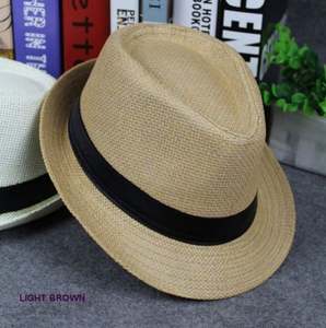 Cheap Wholesale Adult Children Summer <b>Paper</b> Straw Fedora Hat for Women Men Girl Boy Child Kid Beach Resort <b>Sun</b> Shade Dress - Product Image 5