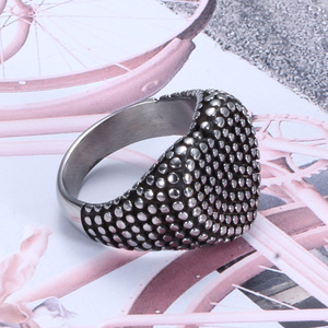 Heart Shaped Dot <b>Ring</b> 17MM <b>Titanium</b> Steel Unisex Fashion Jewelry Gift Micro Pave Design - Product Image 4