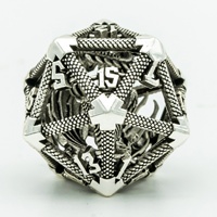 Pour dés creux en métal polyédrique 4 couleurs D20 (22mm) pour Donjons & Dragons RPG