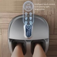 Masseur de pieds et mollets OEM à compression d'air, pétrissage des cuisses et des genoux, chaleur infrarouge, contrôle tactile, housse lavable, 5 modes, USB