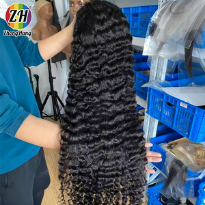 Wig Keriting Burma Mentah India, Wig Frontal Lace HD Penuh 30 Inch Grosir, Wig Rambut Manusia Virgin Peru Mentah 12A Tanpa Lem - Product Image 2