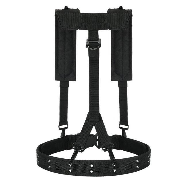 Heavy Duty Tactical Waist Belt with Double-Shoulder & Chest Strap Multi-Purpose Load-Bearing Belt for Outdoor Camera Photography