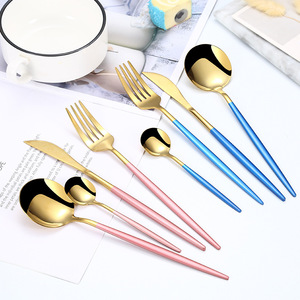 Ensemble de couteaux, fourchettes et cuillères en acier inoxydable 304, style minimaliste moderne, couverts de style portugais occidental pour mariages et événements - Product Image 2