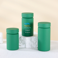 Capsule de pilules en plastique personnalisée vitamine bonbons médicaux bouteille de chewing-gum contenant de supplément en plastique bouche large vert mat