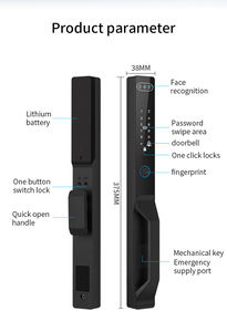 ACCELLOCK Chave Eletrônica Digital Sem Chave com Reconhecimento Facial 3D à Prova d'Água em Liga de Alumínio com Aplicativo Tuya e Intercomunicador de Vídeo - Product Image 3