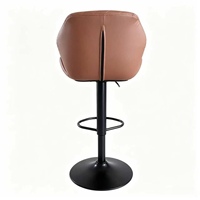 Tabouret de bar pivotant nordique en cuir matelassé diamant, chaise de comptoir avec base en métal noir, chaises de bar hautes de luxe pour cuisine, pub, bar