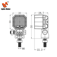 Luz de Trabajo para Tractor Agrícola, 5W, 1.2 Pulgadas, LED, Haz de Luz Amplio, Impermeable, Lámpara Auxiliar de Conducción para Montacargas, Embarcaciones Marinas, 0805-1-5
