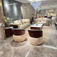 Canapé en cuir véritable de style italien, luxe léger, design haut de gamme, mobilier sur mesure, grand ensemble de salon pour villa
