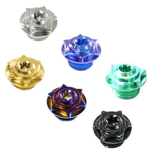 Bouchon de vidange d'huile en titane à tête hexagonale, poli, filetage métrique, pour moteur de moto, avec embout étoile, couleur personnalisée, autobloquant - Product Image 1