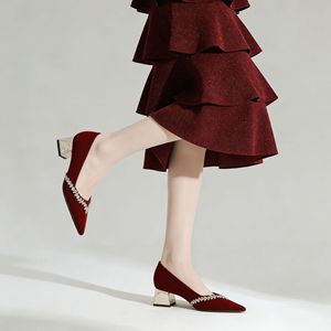 Sandales à <span class=keywords><strong>talon</strong></span> épais pour femmes, chaussures élégantes à bride cheville, escarpins en cuir à <span class=keywords><strong>talon</strong></span> haut pour femmes - Product Image 2