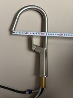 Robinet de cuisine moderne à poignée unique, rotatif, avec douchette extractible 4 fonctions, finition chromée, cartouche céramique, à poser sur comptoir