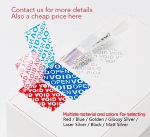 Etiqueta adhesiva vacía MOQ bajo personalizada Número de serie Transferencia parcial Tamper Evident Void Sticker Etiqueta de seguridad - Product Image 3