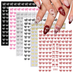 Juego de 6 Pegatinas Adhesivas para Uñas con Diseño de Lazo, Decoración 3D para Uñas, Pegatinas con Forma de Lazo - Product Image 5