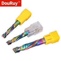 DouRuy 2A Coated Cnc Carbide Two Flute Spiral Up & Down Compression End Mill pour bois Carbide Cutter Endmill 2f Compression Bit