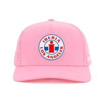 Casquette de baseball snapback à 5 panneaux personnalisée en caoutchouc de silicone rose de haute qualité OEM, casquette de golf à 5 panneaux personnalisée