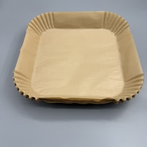 Papier sulfurisé jetable pour friteuse à air, enduit de silicone de qualité alimentaire, format carré personnalisable, imprimable, pour four et friteuse à air - Product Image 6