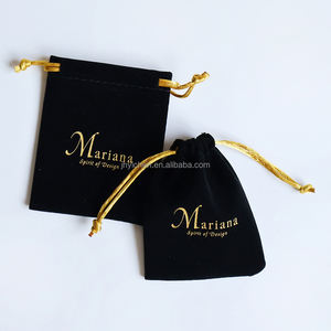 ถุงของขวัญเครื่องประดับกำมะหยี่สีดำพิมพ์หน้าจอ8x10ซม. โลโก้ที่กำหนดเองกระเป๋ากำมะหยี่ขนาดเล็กรีไซเคิลสำหรับสร้อยคออัญมณี - Product Image 2