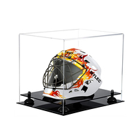 Boîtier d'exposition en Lucite pour casques de Football, sacoche de protection pour moto, Nascar de course, logo Perspex