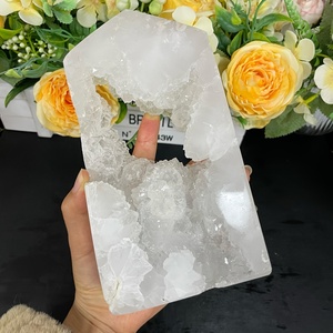 Torre de Cristal Natural al por Mayor, Obelisco de Geoda de Ágata Blanca, Punta de Cuarzo de Roca, Gema Suelta para Manualidades y Decoración del Hogar - Product Image 6