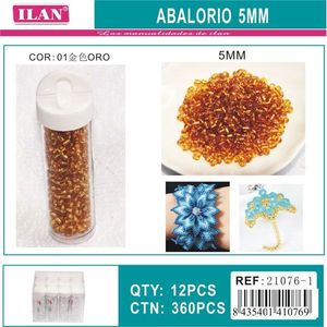 Perline d'oro ILAN Abalorio da 5 mm per la creazione di gioielli, 12 pezzi per tubo - Product Image 1