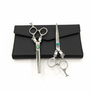 Ciseaux de coiffure professionnels de 6 pouces coiffeur poignée fantaisie lame droite ciseaux amincissants réglables coupe de cheveux émoussée tranchante - Product Image 2
