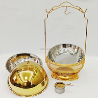 Luxe nieuw design roestvrijstalen chafing dish set 8L capaciteit, alcohol aangedreven, spiegelpolijsten, voor restaurants, hotels en service.