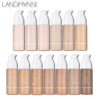Fond de teint liquide Langmanni Matte Oil Control 30ml 12 couleurs pour tous types de peau, maquillage européen et américain pour le maquillage quotidien