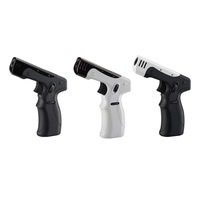Briquet torche à jet de butane haute température, multifonctionnel, rechargeable, en métal, pour le camping et le barbecue