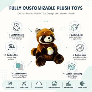 Peluche Panda avec compagnon canard, ours en peluche noir et blanc tenant un canard jaune, adorable peluche pour cadeau d'enfant, OEM personnalisé - Product Image 2
