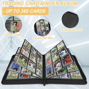 NOVISON pour classeur de cartes à collectionner, 9 pochettes, fermeture éclair, avec couverture en PU colorée, certifié CE Rohs, pour le rangement des cartes sportives - Product Image 3