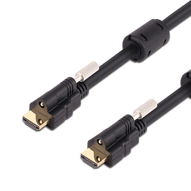 HDMI Cable with Locking Screw 4K 60Hz HDR High Speed HDMI 2.0 Monitor Cable with Locking Screw Connector for Secure Connection
