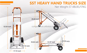 <span class=keywords><strong>Carretilla</strong></span> y Carro <span class=keywords><strong>de</strong></span> <span class=keywords><strong>Mano</strong></span> 3 en 1 Convertible <span class=keywords><strong>de</strong></span> Aluminio Reforzado con Diseño <span class=keywords><strong>de</strong></span> Plataforma Plegable <span class=keywords><strong>de</strong></span> 4 <span class=keywords><strong>Ruedas</strong></span> y <span class=keywords><strong>Dos</strong></span> Asas - Product Image 6