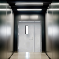 Porte coulissante d'urgence en acier inoxydable ignifuge pour écoles et hôpitaux, surface finie résistante au feu