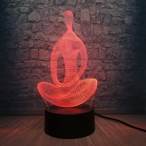 3D Illusion Yoga Meditation Night Light 7 Color Change LED Desk Table <strong>Lamp</strong> - Product Image 5