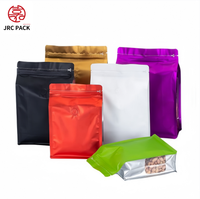 Sacs en aluminium imprimés à huit côtés de haute qualité, prêts à l'emploi, auto-scellants, pour thé floral, produits secs, fond plat, fenêtre latérale, café