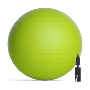 Pelota de yoga de 55cm de PVC con logotipo personalizado, pelota para hacer ejercicio, no tóxica, estabilidad, fabricante chino, venta al por mayor