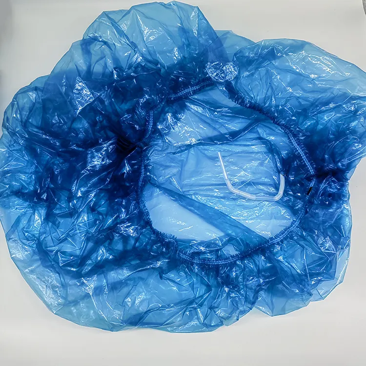 بطانة باديكير نفاثة هوائية زرقاء شفافة من بلاستيك البولي إيثيلين للاستعمال مرة واحدة لسبا القدم
