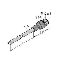 Sonde de détection de température Turck TP-206A-CF-H1141-L400 Pt100, connexion 4 fils, résistante aux vibrations/chocs, industrielle
