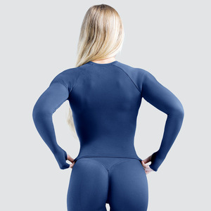 Yoga Set Women 2 Piece Crew Neck Thumbholes Nylon Spandex Summer 2025 Fitness Sportswear - Product Image 2