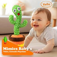 Interactif USB Rechargeable Coton Cactus Jouet Imite Sons et Joue Anglais Pépinière Chansons Bébé Cadeau pour Garçons et Filles
