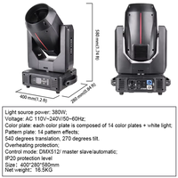 Marslite Beam 380 Sharpy Light Moving Head Stage Lights RGBW Luces Beam Moving Head Light Moving Head DJ Light pour Disco Concert