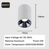 Luminaires et éclairage, luminaire de plafond cylindrique moderne en aluminium pour hôtel, éclairage LED encastré