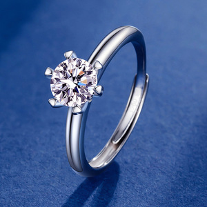 Nouvelle <span class=keywords><strong>Bague</strong></span> <span class=keywords><strong>Solitaire</strong></span> 2026 en Argent 925 Plaqué Or Blanc, Motif Cœur et Flèche, Sertie de Moissanite VVS GRA de 1 carat à Taille Ronde et Six Griffes - Product Image 3