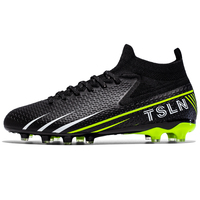 Nouvelles chaussures de football à tige haute, tissées, antidérapantes, à crampons longs AG/FG pour hommes, entraînement en extérieur