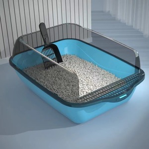 Extra Large Semi Enclosed <b>Cat</b> <b>Litter</b> Box 50x36x20cm With Sifter For <b>Cats</b> Pet Supplies - Product Image 3