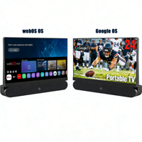 Téléviseur intelligent portable 24 pouces OEM d'usine avec WeboS, Google Android, VIDAA, batterie 3h et barre de son Hi-Fi pour le camping en extérieur