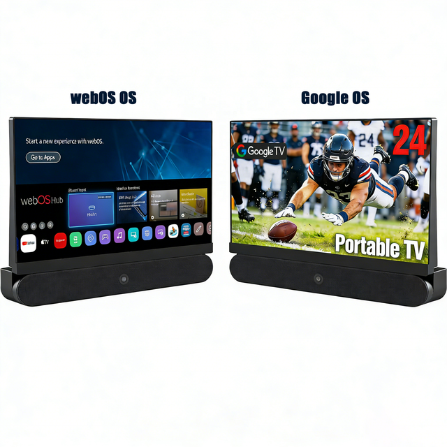 Factory OEM 24 Inch Smart TV WeboS Google Android VIDAA Portable Television with 3hrs Battery Hi-Fi Soundbar for Outdoor Camping