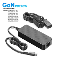Adaptateur d'alimentation USB-C PD3.1 EPR 48V 5A 240W ultra compact à base de GaN pour les ordinateurs portables de jeu AI, les commutateurs PoE, les passerelles, l'audio AV