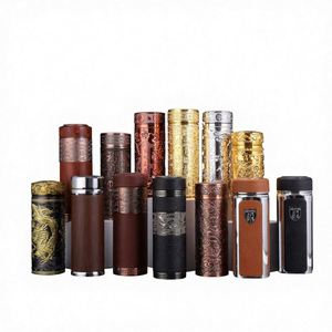 แก้วเก็บความร้อน Retro Nine Dragon สีเงิน ฉนวนสุญญากาศ เก็บอุณหภูมิได้ 6-12 ชั่วโมง พร้อมที่กั้นชา ชั้นในเคลือบเงินไอออนคุณภาพสูง สำหรับผู้ชาย - Product Image 1