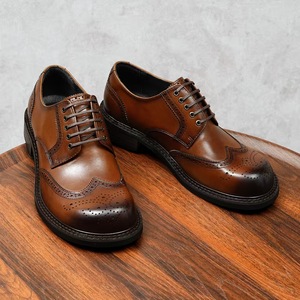 Chaussures habillées de luxe Goodyear Oxford pour hommes en cuir de veau, à lacets, bout rond, pour le bureau et les occasions spéciales, semelle extérieure en caoutchouc - Product Image 2